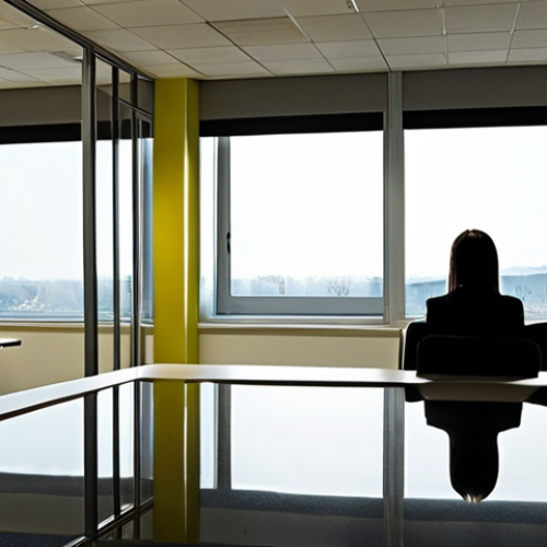 Home 7 **Prompt 1: "The Soul's Murmurs"**: A solitary professional, possibly a woman, sitting at a sleek, minimalist office desk. Her posture conveys a subtle weariness, perhaps gazing out a window or at an unfinished document. In her mind's eye, or subtly integrated into the background (e.g., as a transparent overlay or a reflection), are vibrant, expressive brushstrokes, colorful paints, or elements of nature, contrasting sharply with the sterile office environment. The overall mood is one of quiet yearning and internal dissonance, capturing the "murmurs of the soul" when work no longer nourishes. Soft, desaturated tones dominate the office, while the passion elements glow with subtle vibrancy.