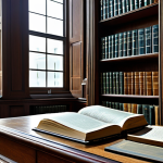 The Legal Scholar's Library**

"A well-organized and extensive private library filled with legal textbooks, codes (Code Civil, Code de Commerce, etc.), and historical legal documents. Sunlight streams through a large window, illuminating the spines of the books. A magnifying glass rests on an open book. Focus on conveying a sense of knowledge and authority. The scene must be safe for work, appropriate content, and fully clothed. perfect anatomy, correct proportions, natural pose, professional, modest, family-friendly, high resolution, 8k"

**