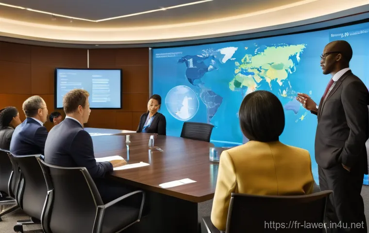 변호사 경력으로 글로벌 커리어 도전 사례 - Image Prompt 1: Global Legal Collaboration and Communication**