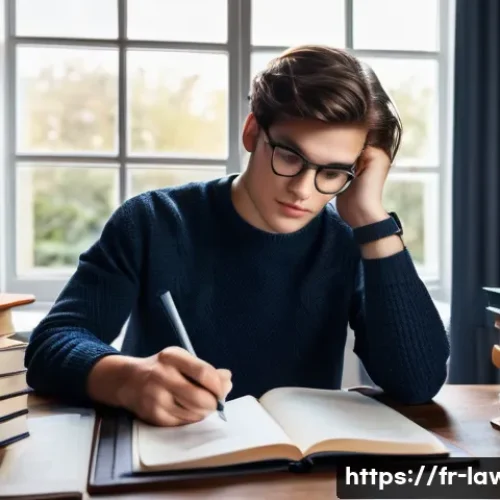 변호사 시험에서 고득점하는 비법 - **Dynamic Legal Study Session**
    A focused young adult student, appearing to be in their mid-20s,...