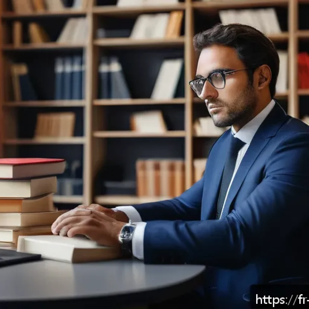 변호사 이직 후 적응 성공 사례 - A professional French lawyer in business casual attire, thoughtfully reflecting in a modern Parisian...